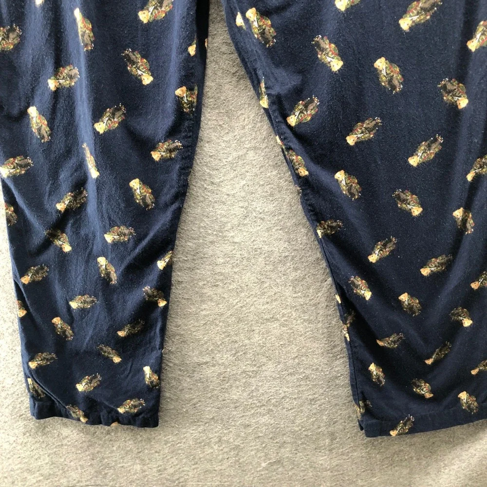 Polo Ralph Lauren Polo Bear Flannel Pajama Pants Mens M Navy Holiday Cotton